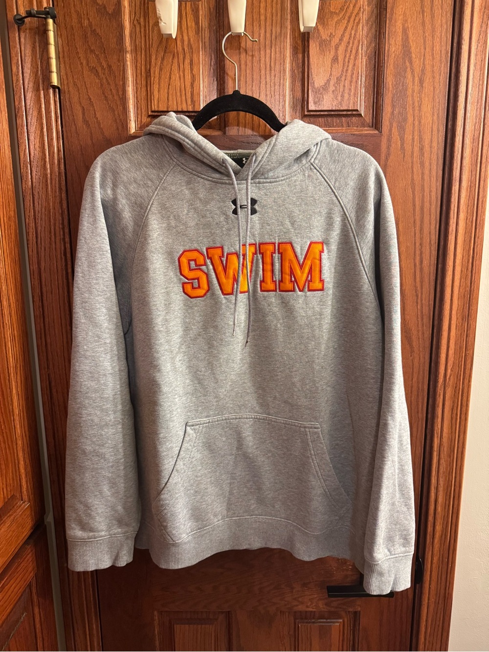 Under Armour Light Gray Hoodie with Yellow Accent